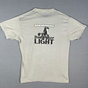 VTG Budweiser Light Half Marathon‎ T Shirt Fits Medium 1980s Thin Clydesdale Run
